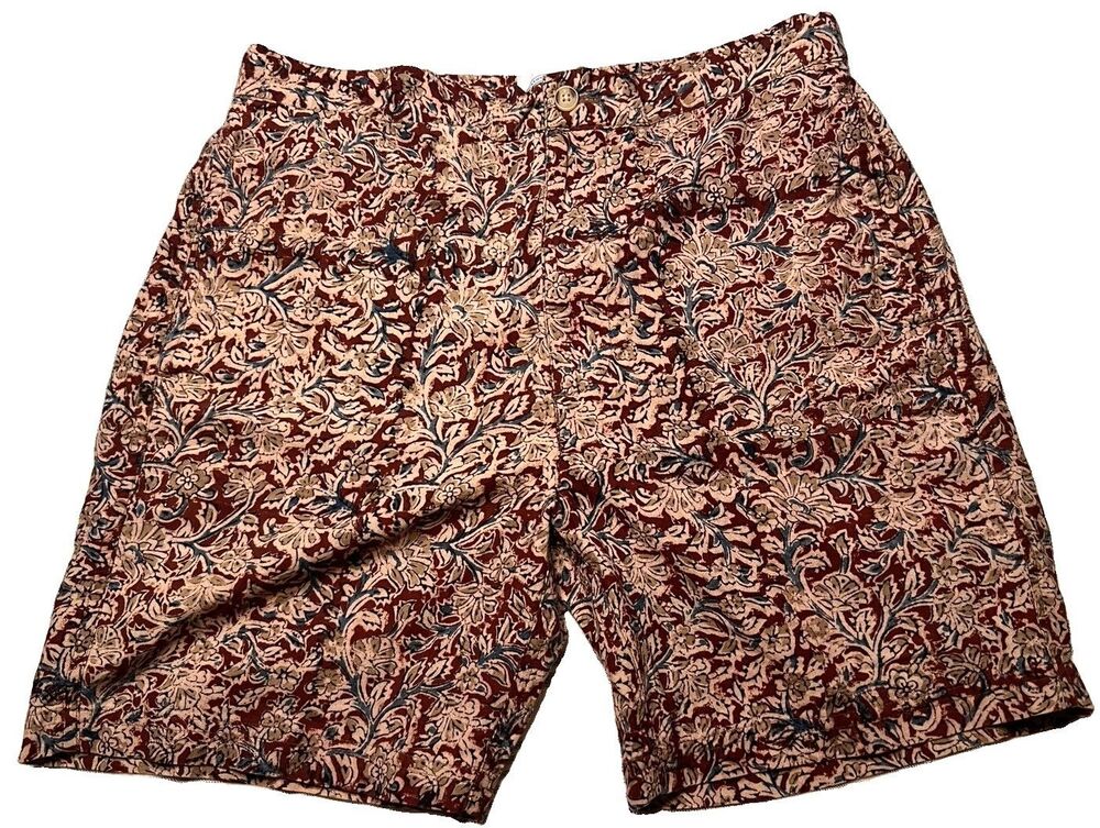 J. Press Men's Large Swim Trunks 100% Cotton Mesh Lined Drawstring Shorts NWT